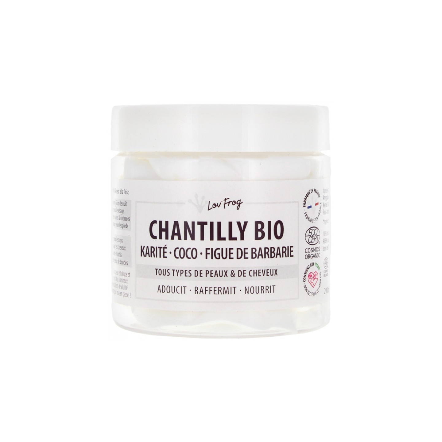 Lov'FROG Chantilly Bio Karité, Coco, Figue de Barbarie - 200ml