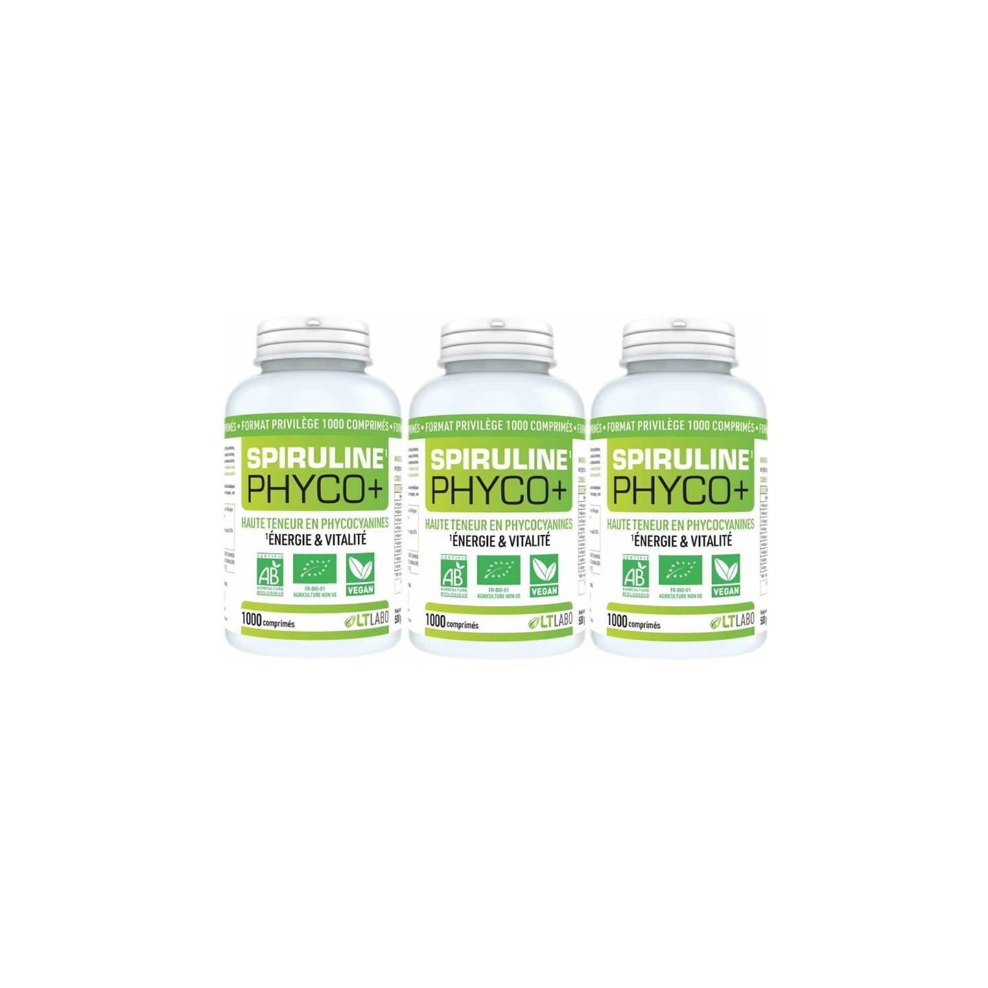 LT Labo Spiruline Phyco + Bio - Lot de 3 x 1000 comprimés