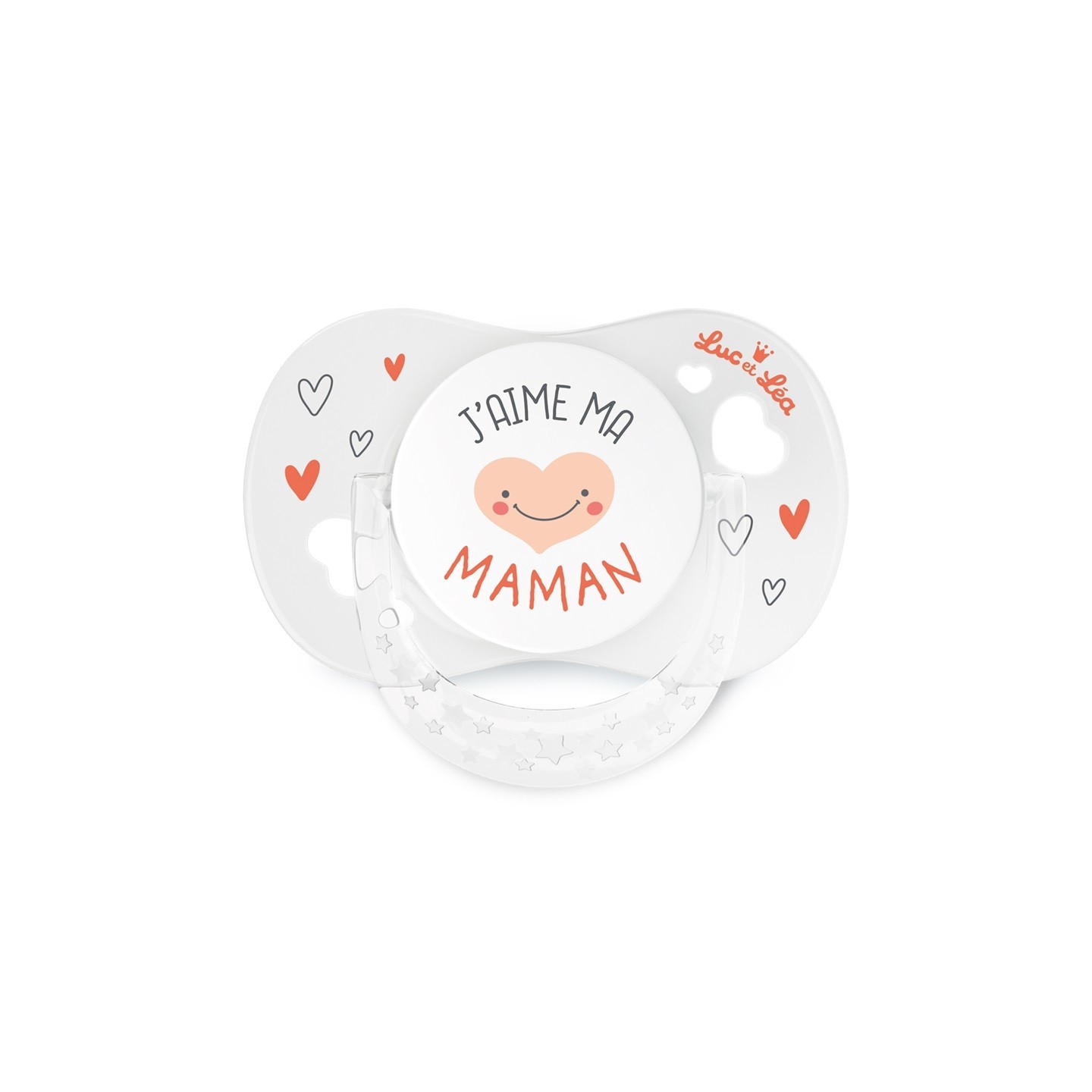 Luc et Léa Sucette silicone anatomique avec anneau 0-6m - J'aime ma maman