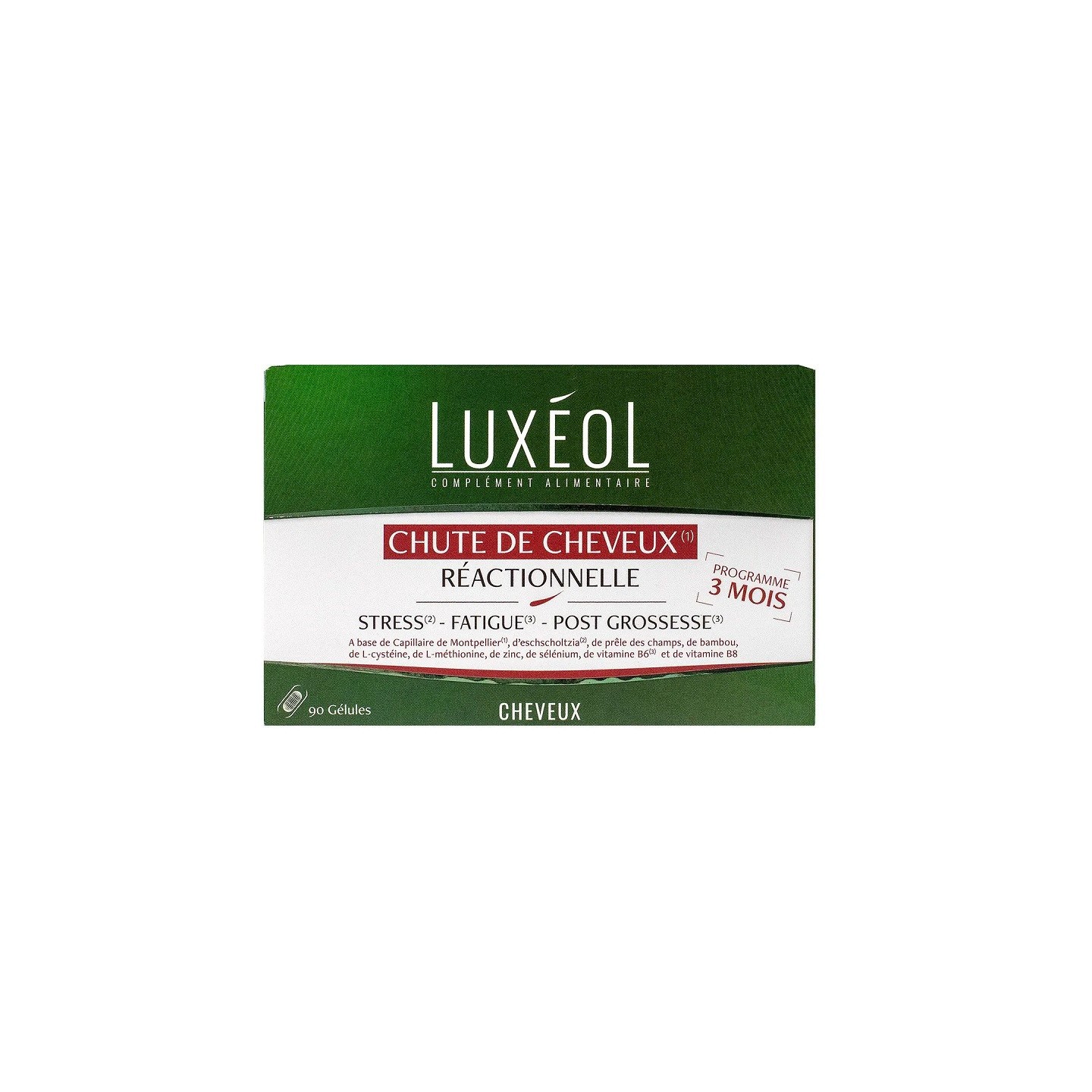 Luxéol Chute de cheveux réactionnelle - 90 gélules