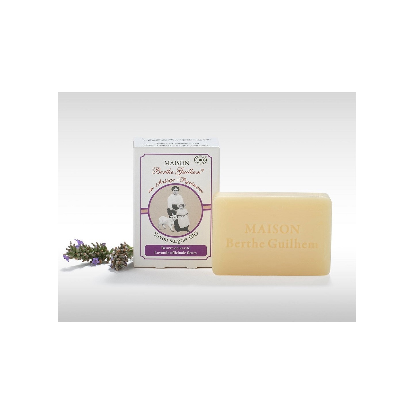 Maison Berthe Guilhem Savon surgras beurre de karité/lavande Bio - 100g