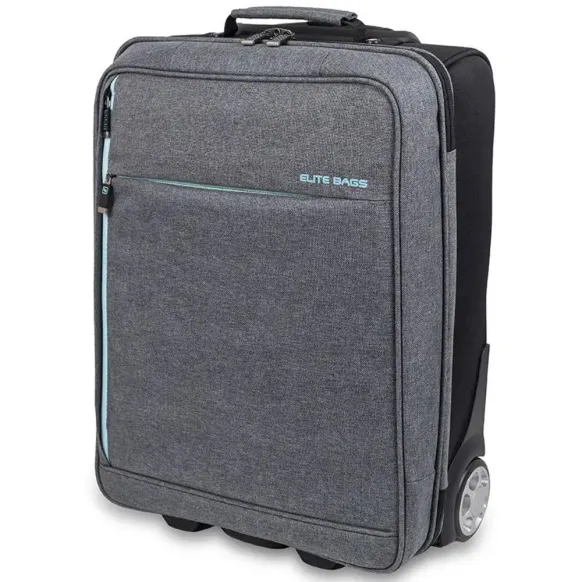 MALETTE MEDICALE AVEC CHARIOT INTEGRE GRIS/BLEU