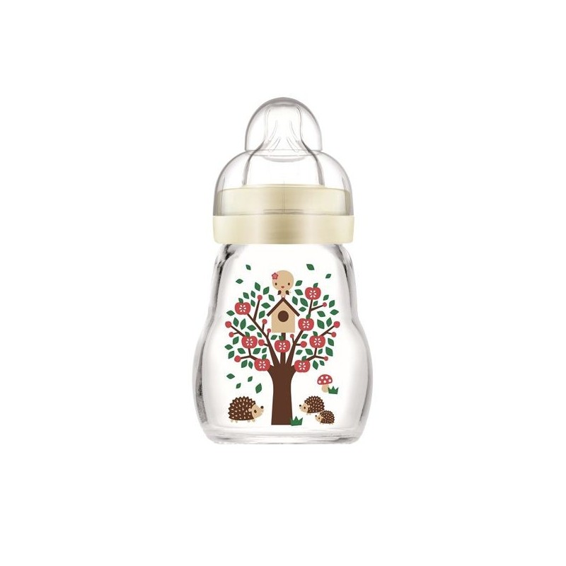 Pharmacie Bastille - Mam biberon en verre tétine débit 1 blanc 170ml