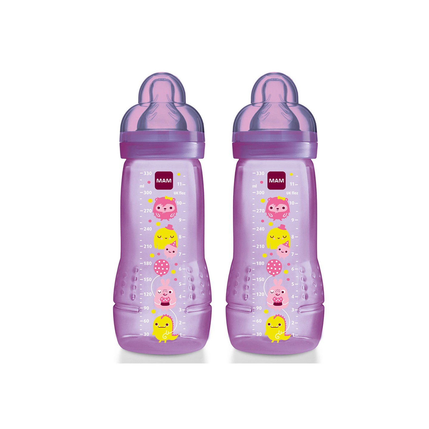 Mam Biberon age2 Cirque Fille 330ml lot de 2