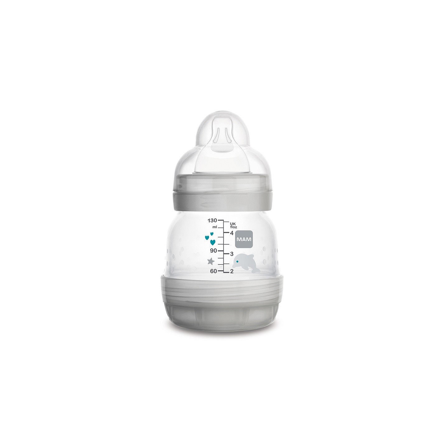 MAM Biberon Easy Start anti-colique garçon gris 0+m - 130ml