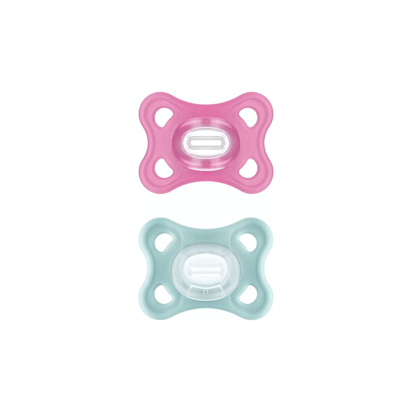 MAM Comfort Sucettes en silicone 2-6 mois rose/vert - Lot de 2
