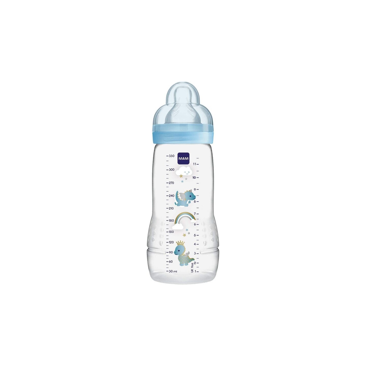 MAM Easy Active Biberon +6 mois bleu débit X - 330ml