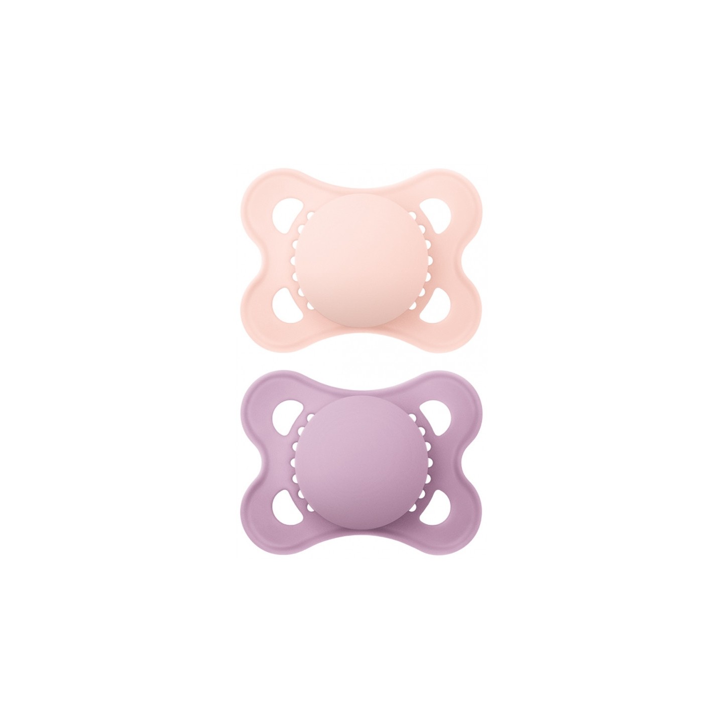 MAM Original Sucettes anatomiques en silicone 2-6 mois rose/parme - Lot de 2 - Coloris uni aléatoire