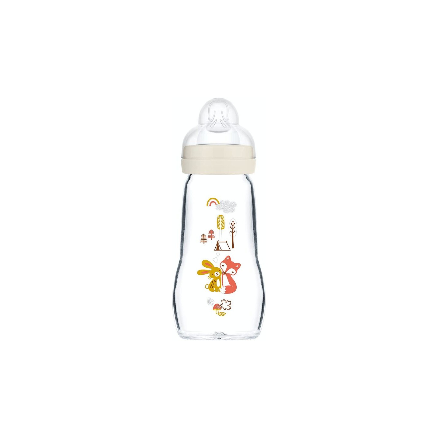 MAM Premium Biberon en verre +2 mois Blanc débit 2 - 260ml