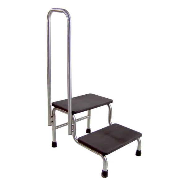 MARCHEPIEDS INOX 2 MARCHES AVEC RAMPE