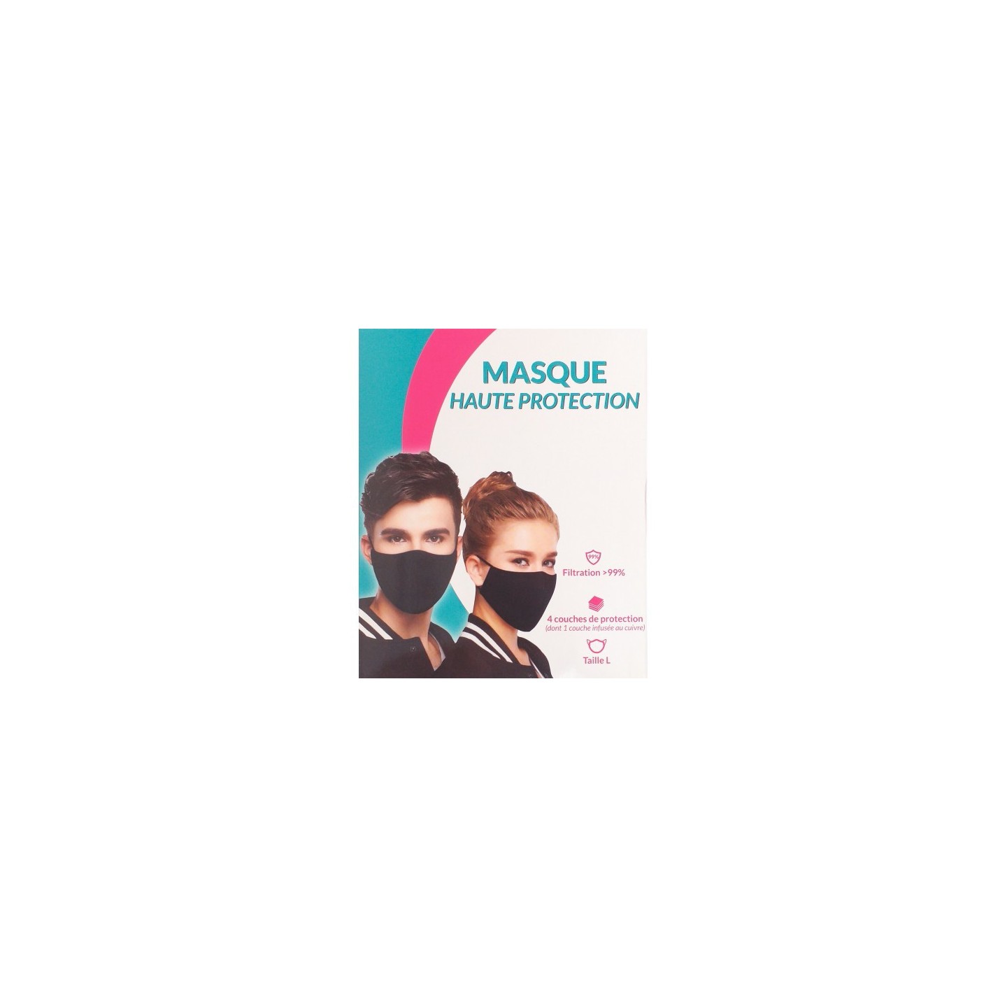 Masque ffp2 cuivre haute protection taille L noir