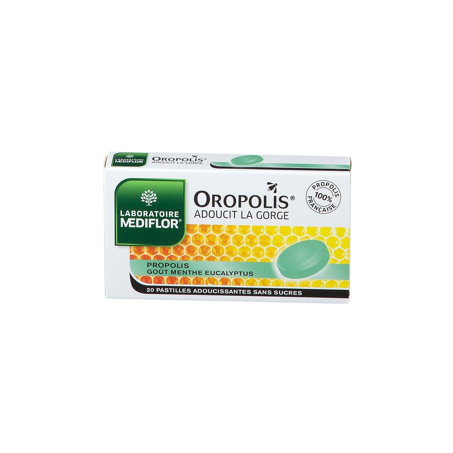 Médiflor Oropolis Pastilles adoucissantes pour la gorge - 20 pastilles à sucer