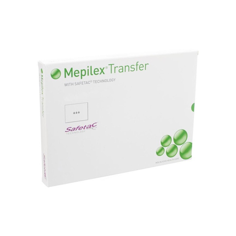 Molnlycke Health Care Mepilex Transfer Pansement Siliconé de Transfert des Exsudats 7,5 x 8,5cm 10 unités