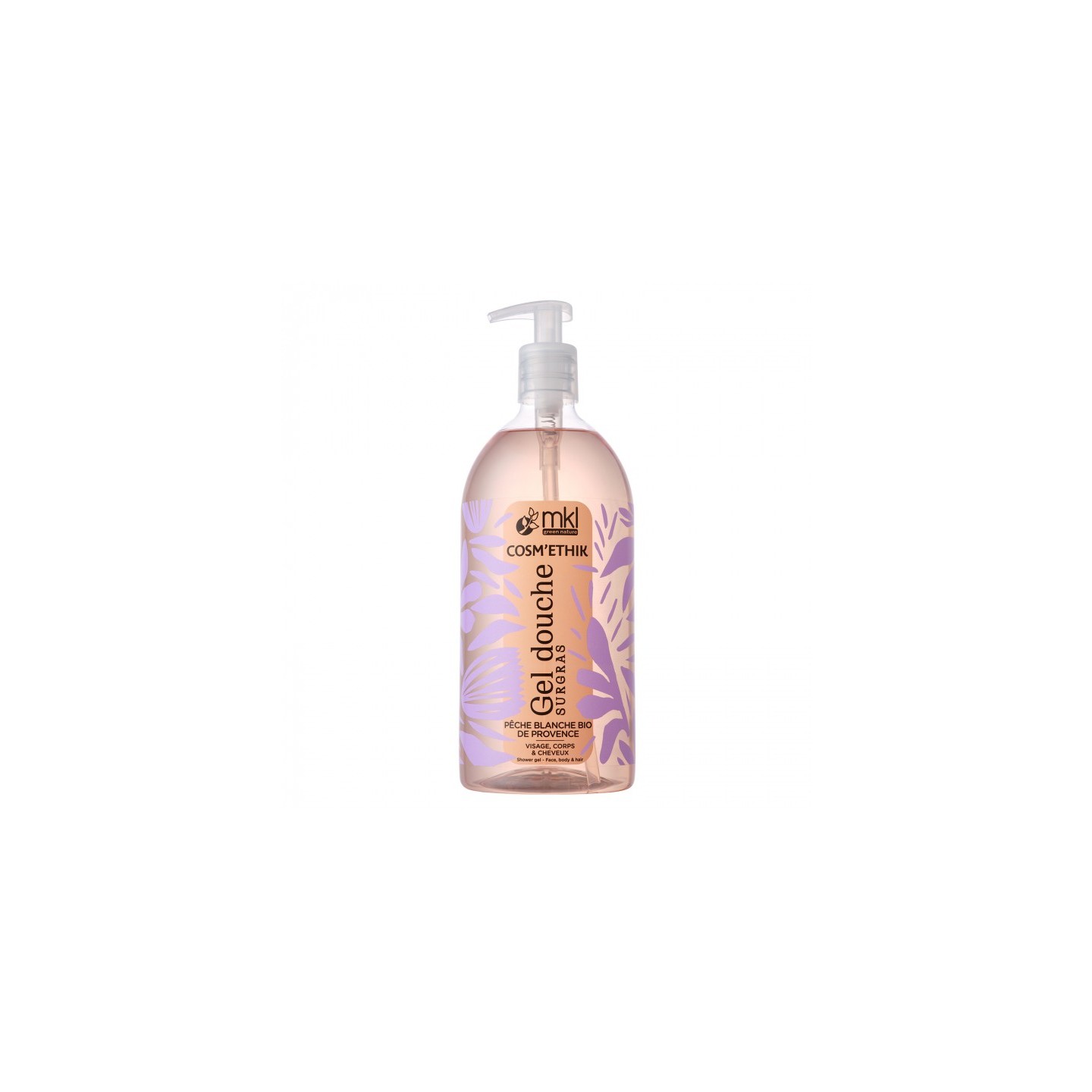 MKL Cosm'ethik Gel douche à la pêche blanche Bio de Provence - 1L