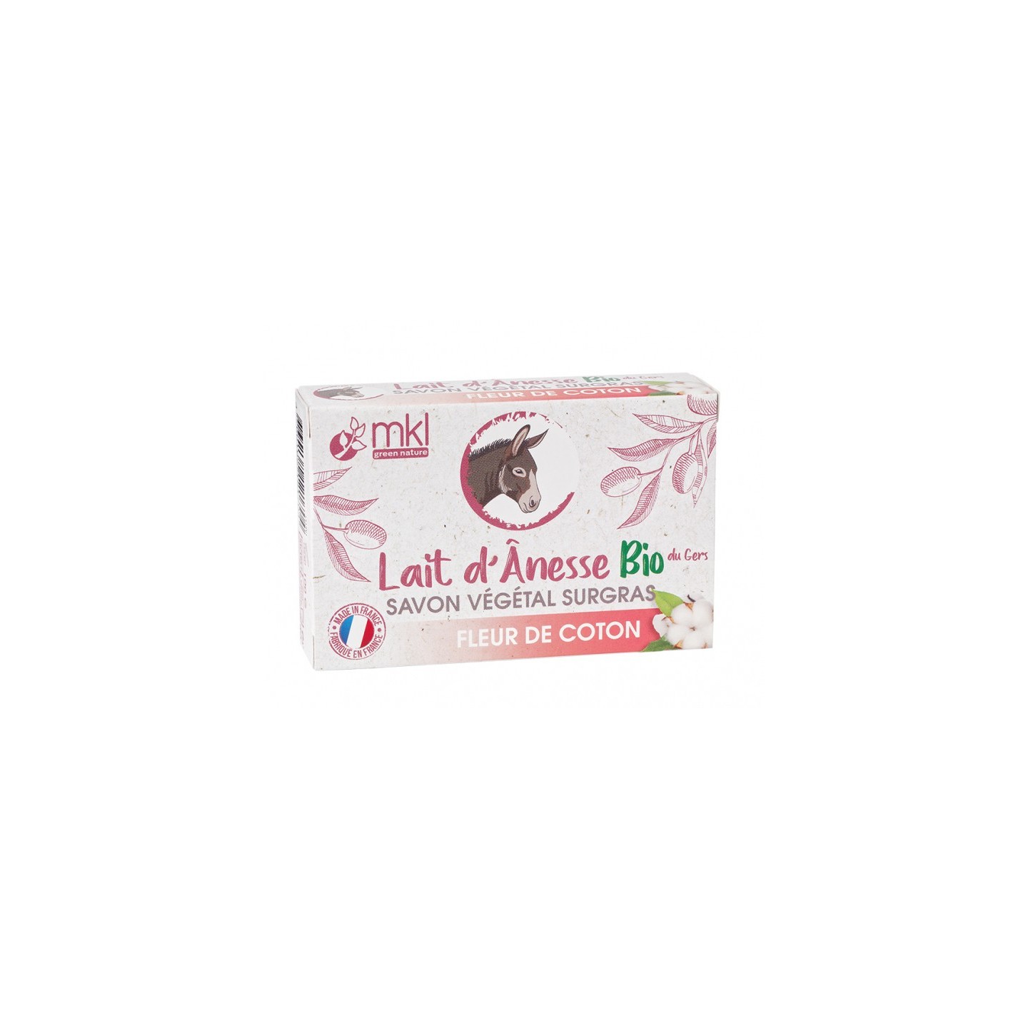 MKL Savon surgras au lait d'ânesse Bio fleur de coton - 100g