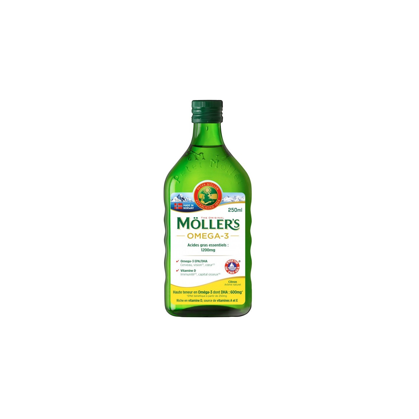 Möller's Omega-3 Huile de foie de morue arôme citron - 250ml