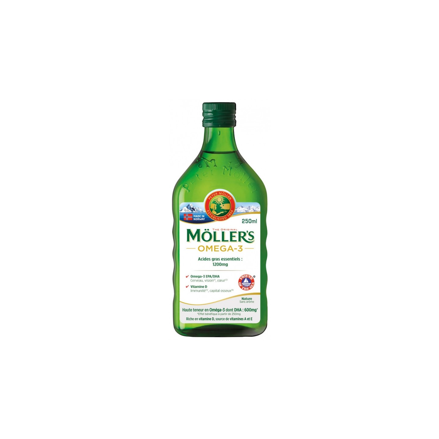 Möller's Omega-3 Huile de foie de morue sans arôme - 250ml
