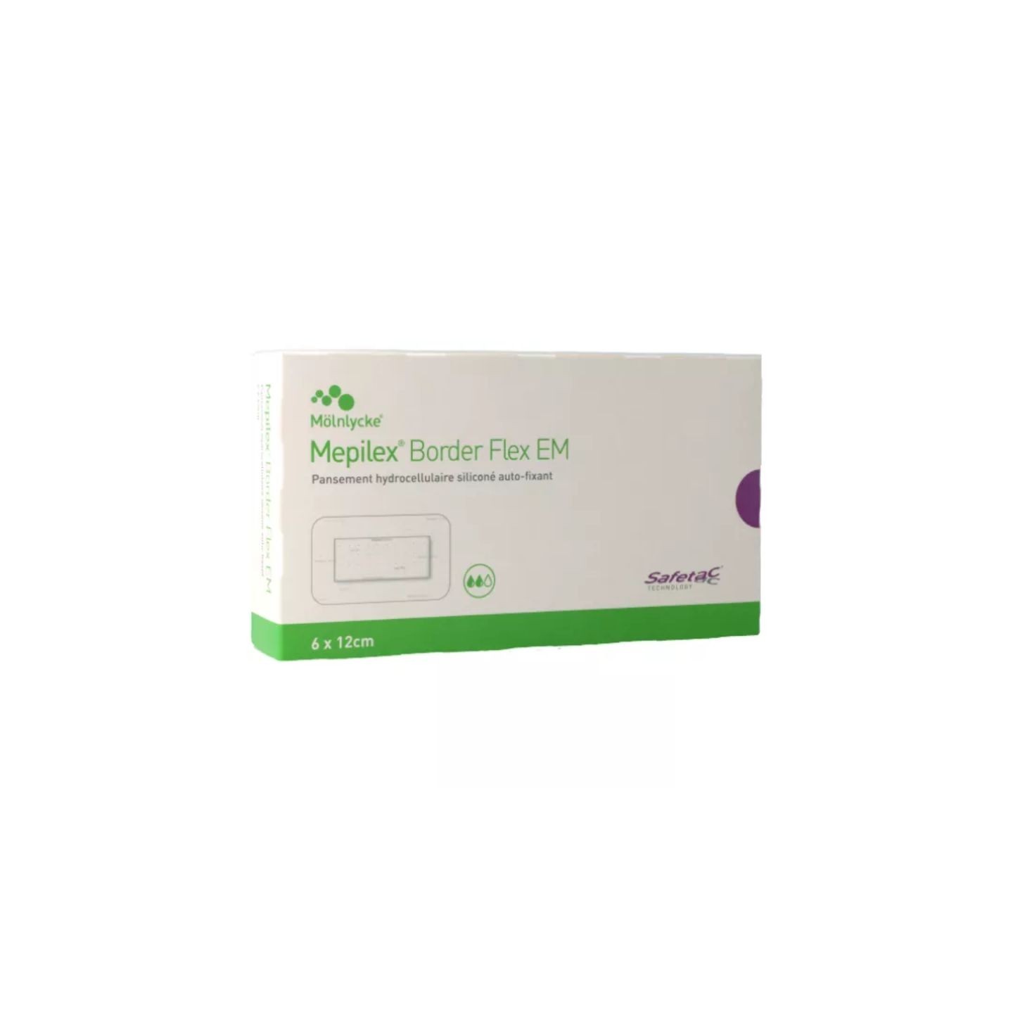 Mölnlycke Mepilex Border Flex EM Pansement hydrocellulaire 6 × 12 cm - 10 unités