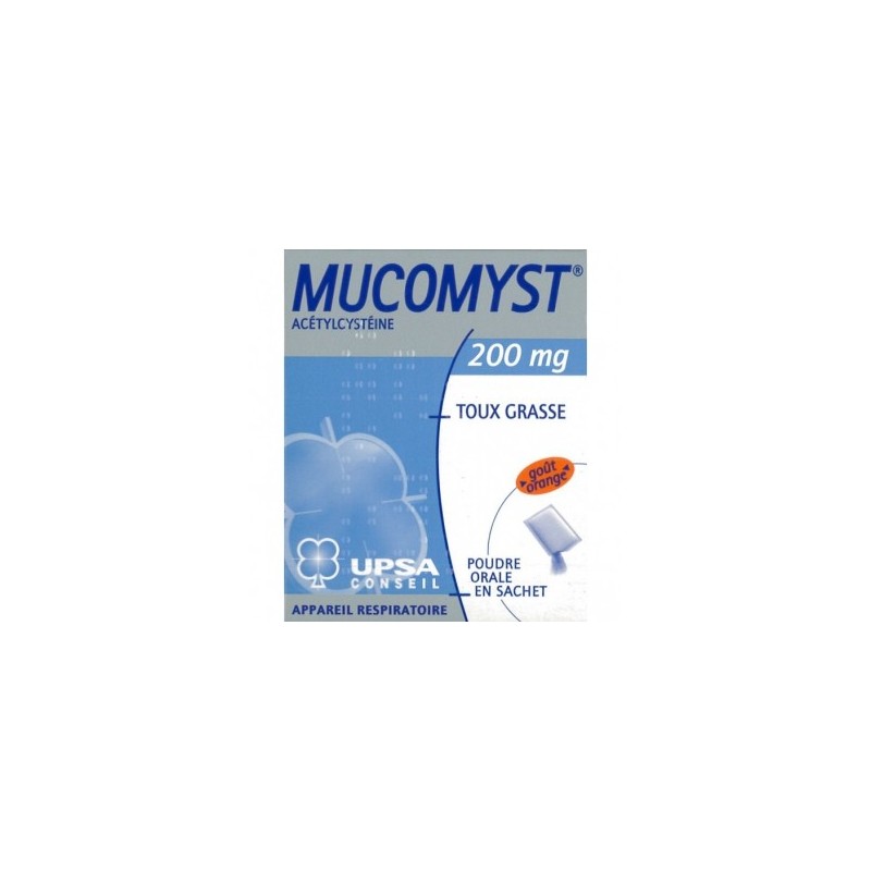 Pharmacie Bastille - Mucomyst Poudre Orale 200mg 18 sachets de 3,5g