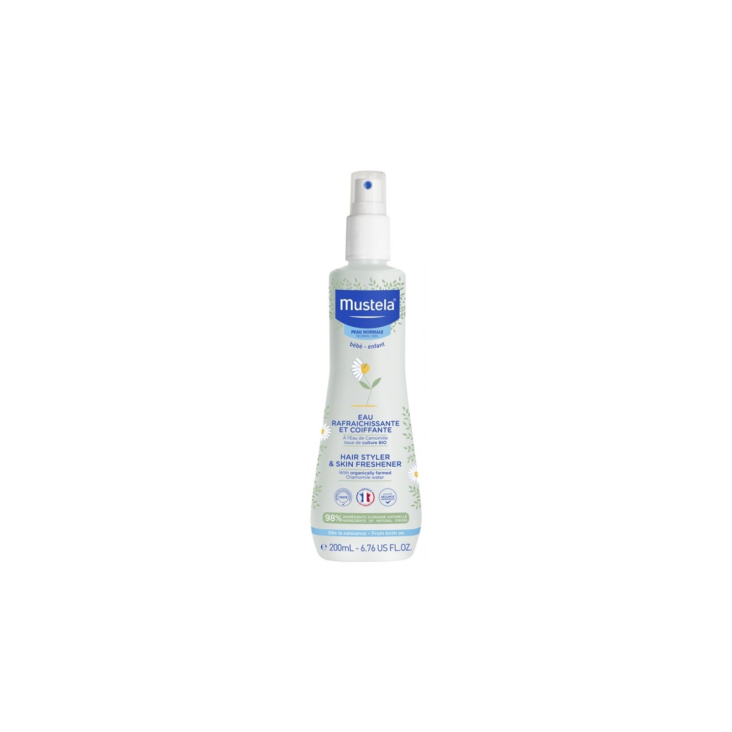 Mustela Eau rafraîchissante et coiffante à l'eau de Camomille Bio - 200ml