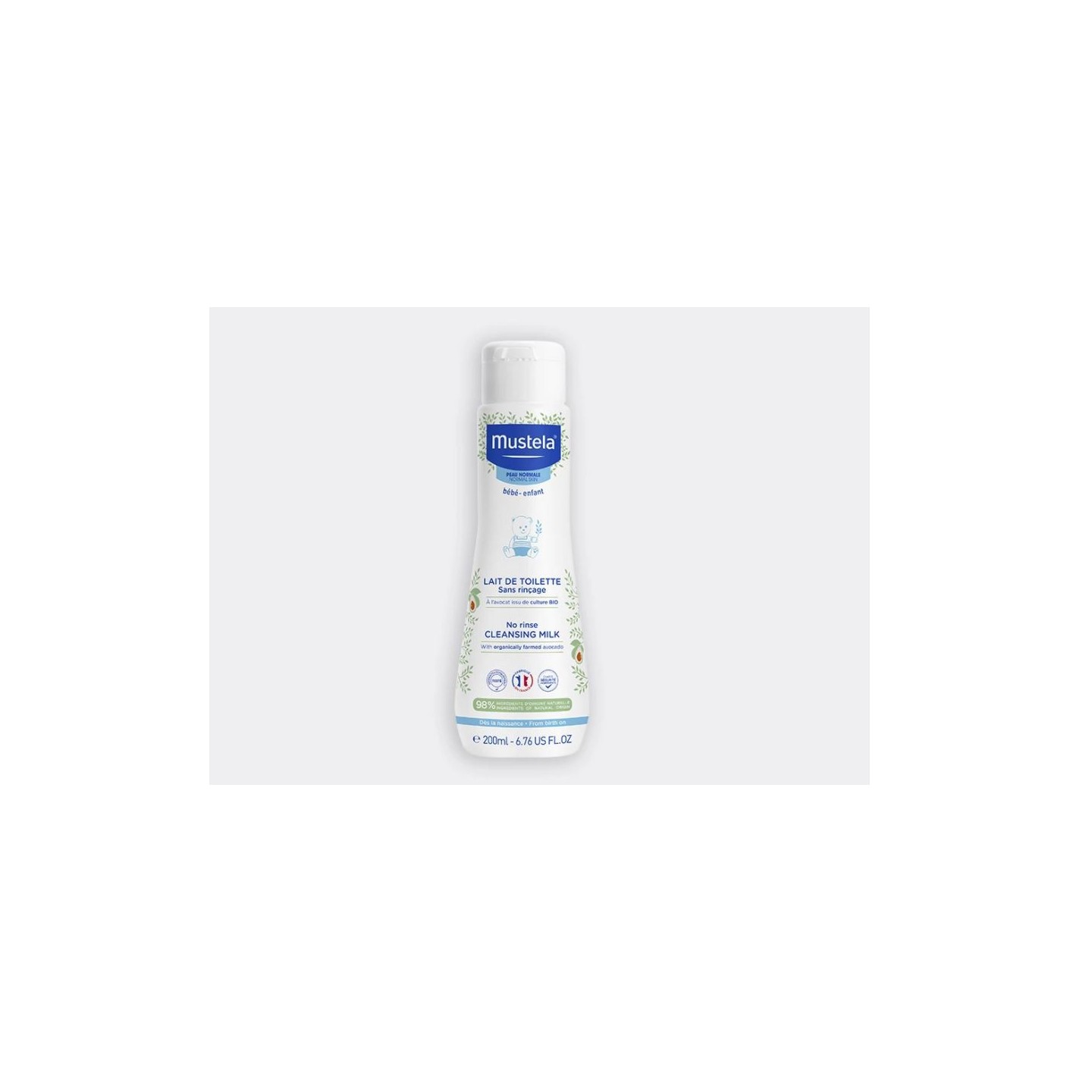 Mustela lait de toilette sans rinçage 200ml
