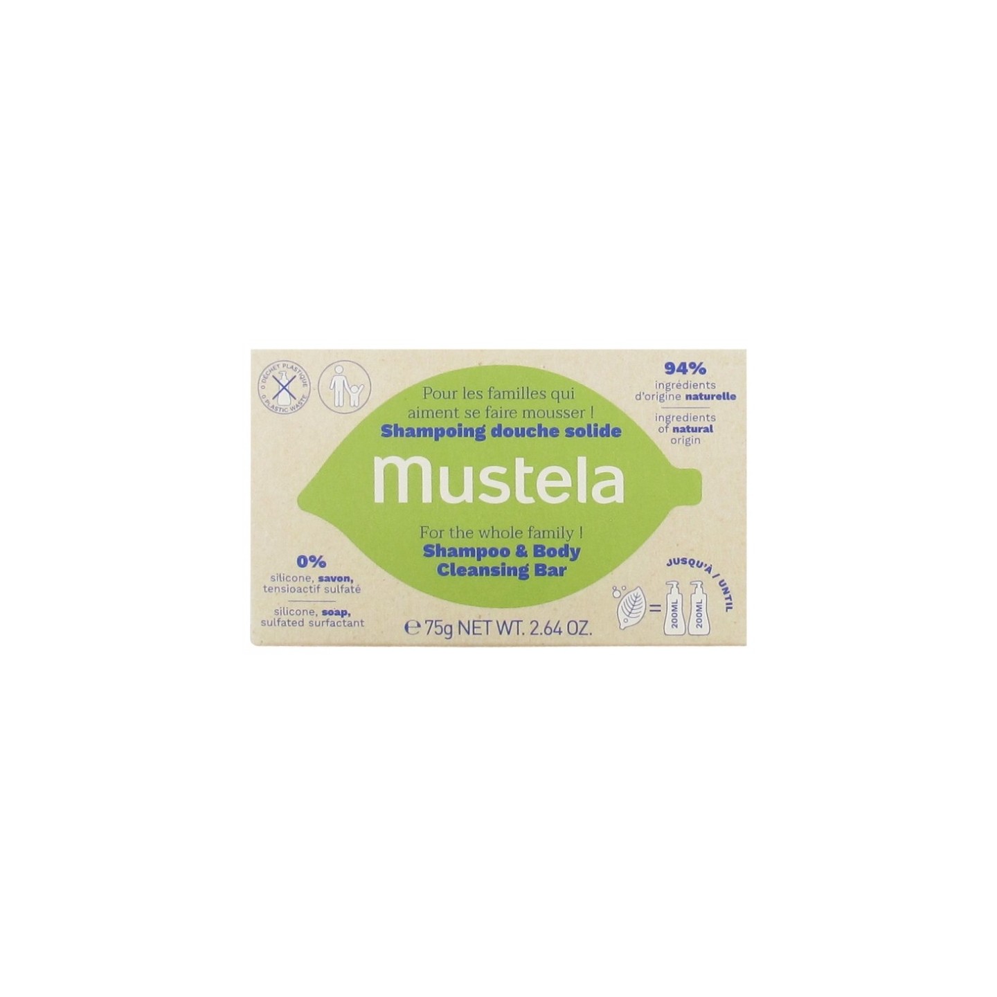 Mustela Shampoing douche solide - 75g