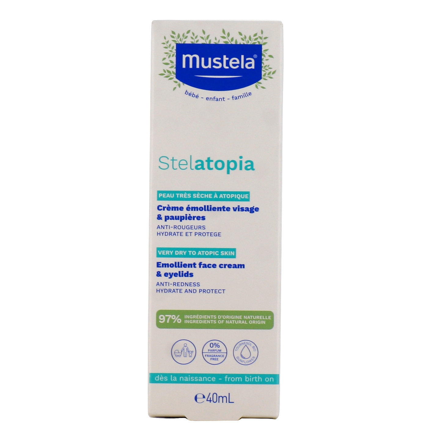 Mustela Stelatopia Crème Émolliente visage et paupières -40ml