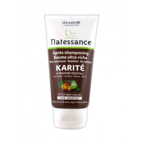 Natessance Après-Shampooing Baume Ultra-Riche Karité et Kératine Végétale 150ml