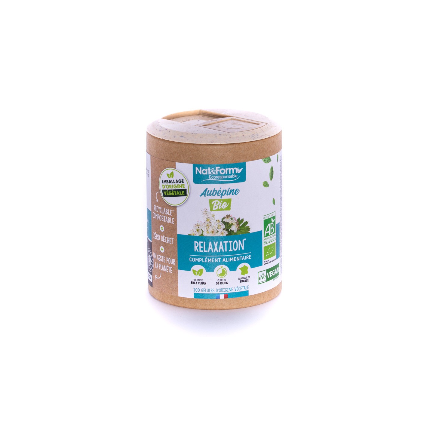 Nat&Form Aubépine Bio - 90 gélules