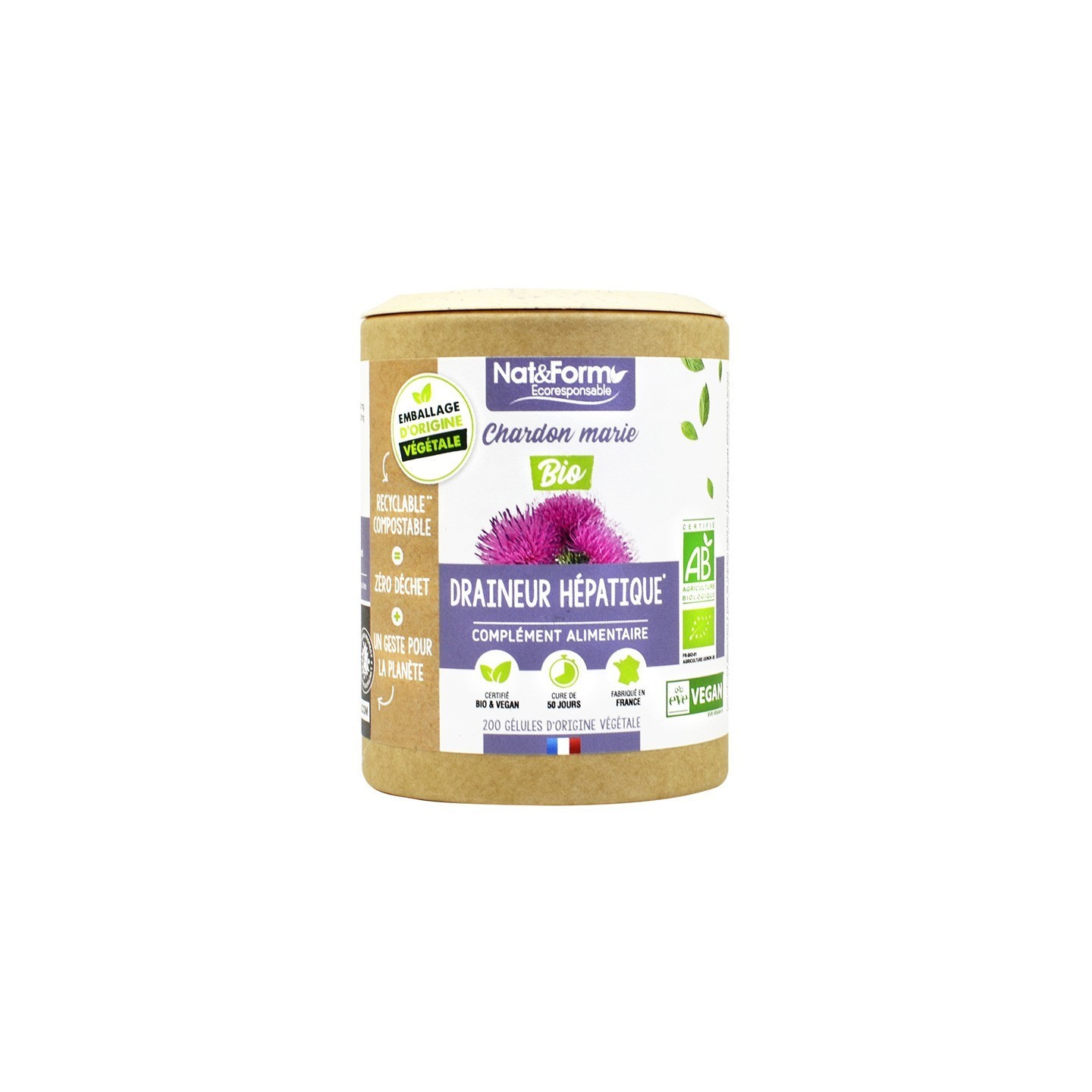 Nat&Form Chardon Marie eco Bio 200 gélules