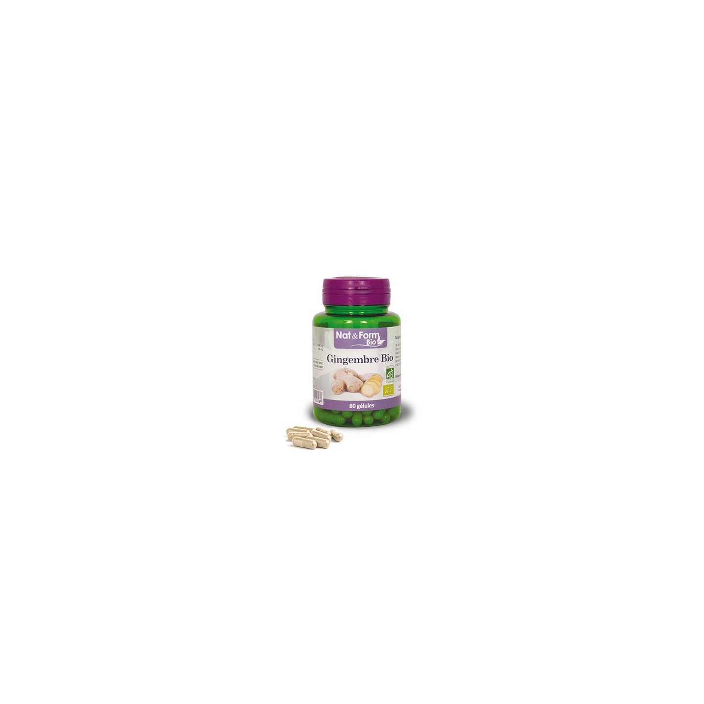 Nat&Form Gingembre Bio 200 Gélules Végétales