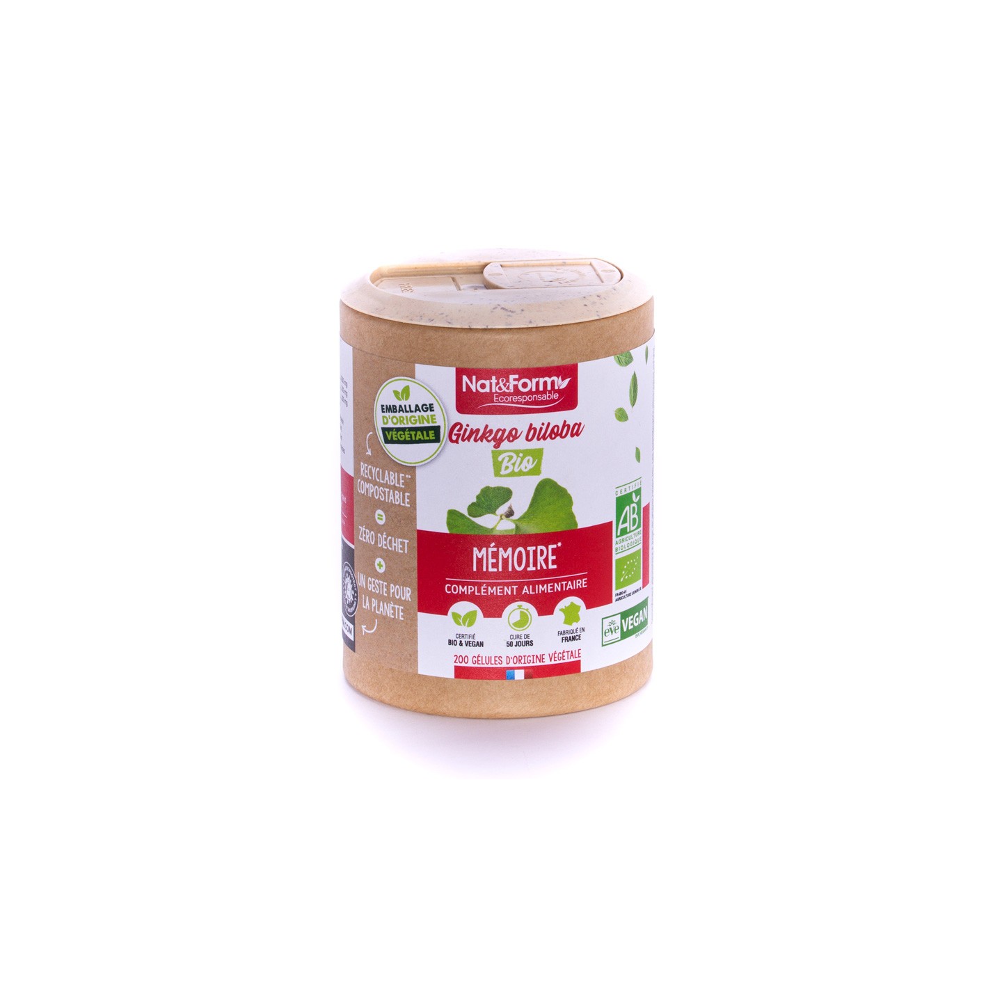 Nat&Form Ginkgo biloba Bio - 90 gélules