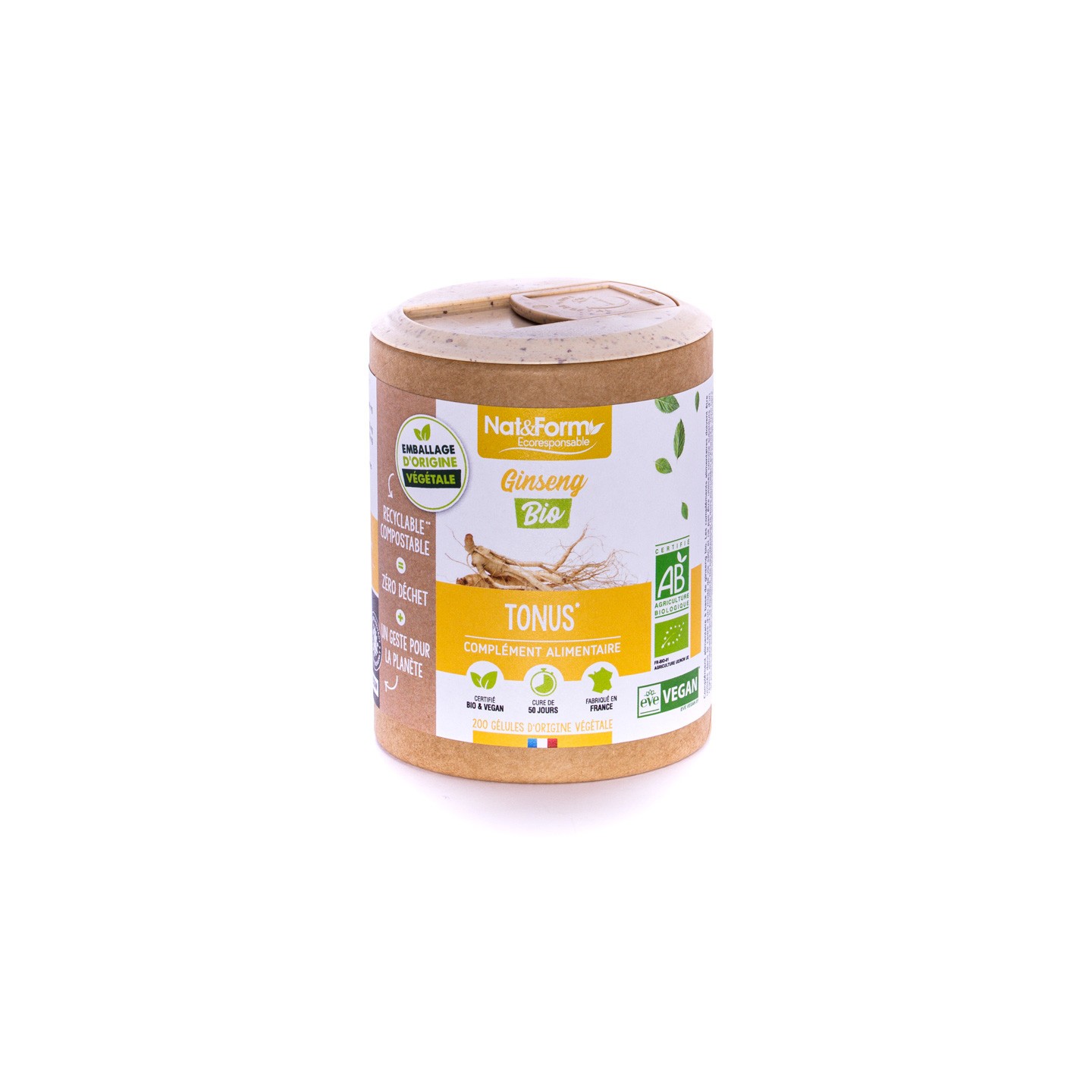 Nat&Form Ginseng Bio - 90 gélules