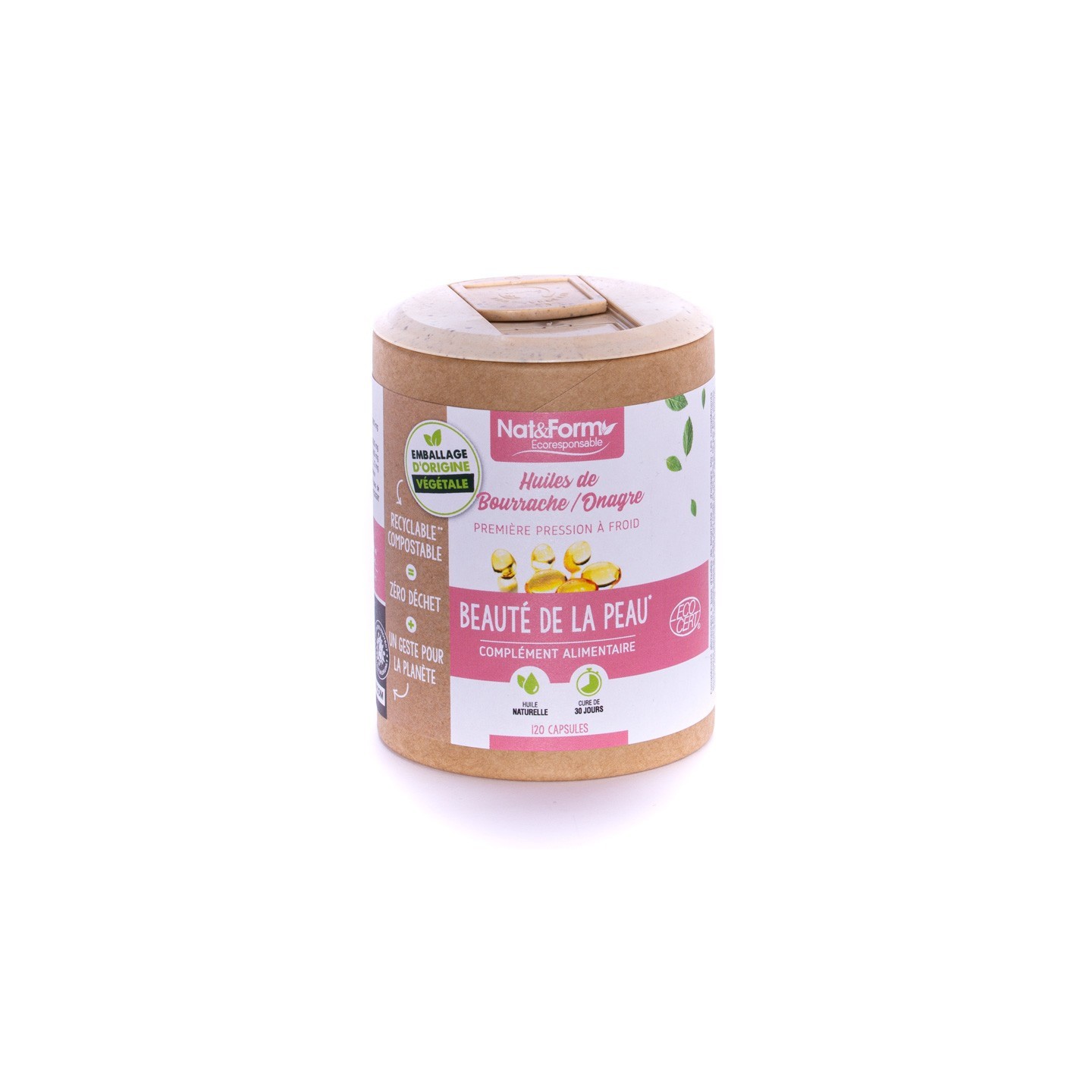Nat&Form Huiles de Bourrache et Onagre Bio - 120 capsules