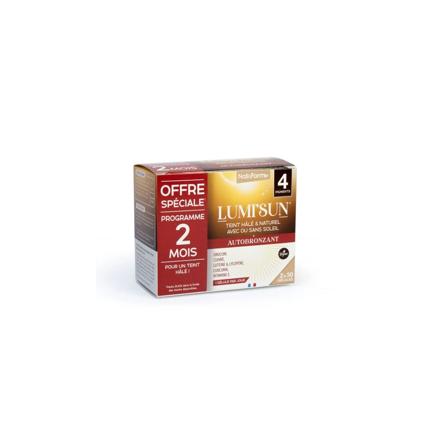 Nat&Form Lumi'Sun Autobronzant teint halé et naturel - 2 x 30 gélules