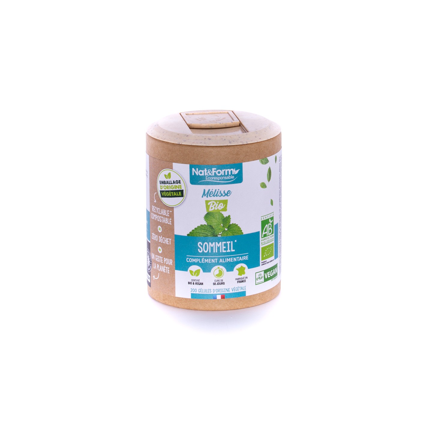 Nat&Form Mélisse Bio - 200 gélules