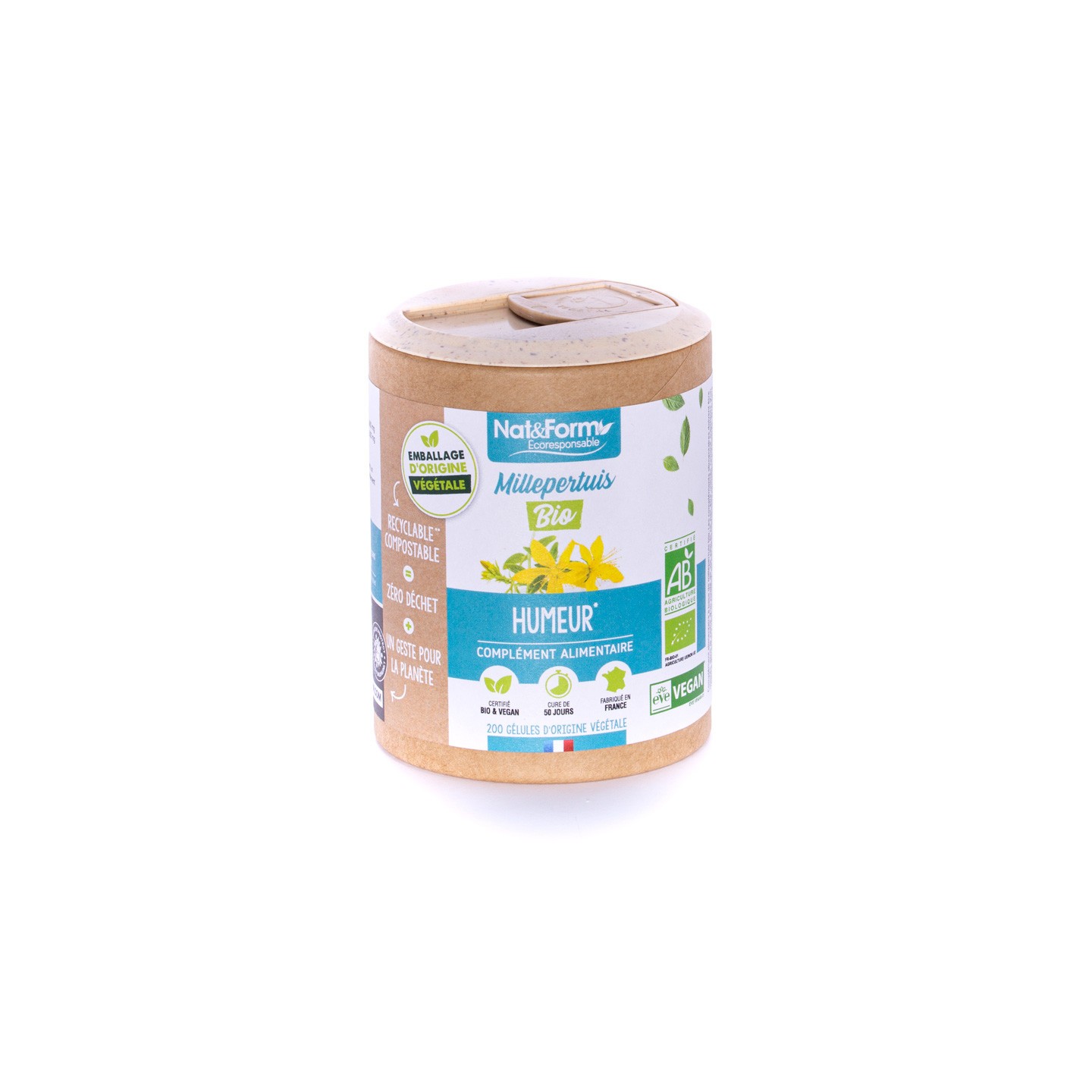 Nat&Form Millepertuis Bio - 90 gélules
