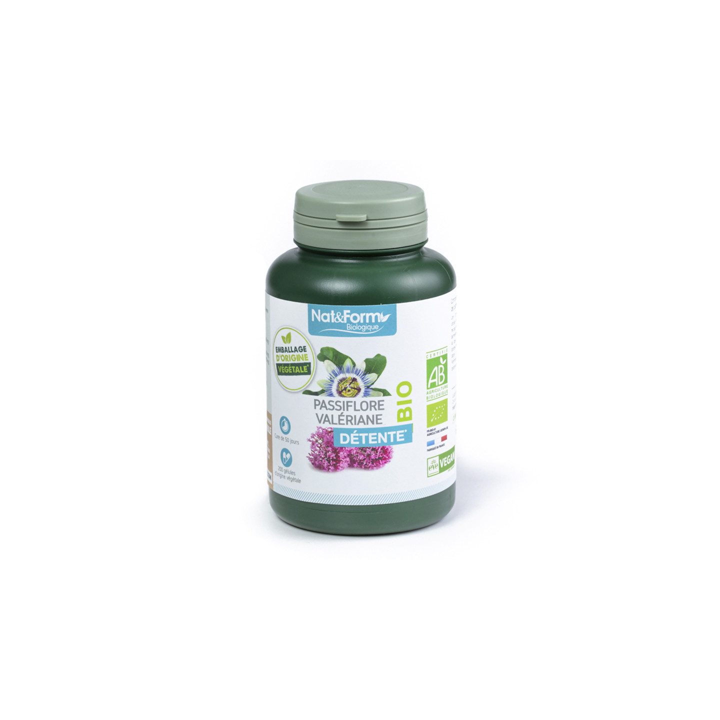 Nat&Form Passiflore & Valériane Bio sommeil - 20 gélules