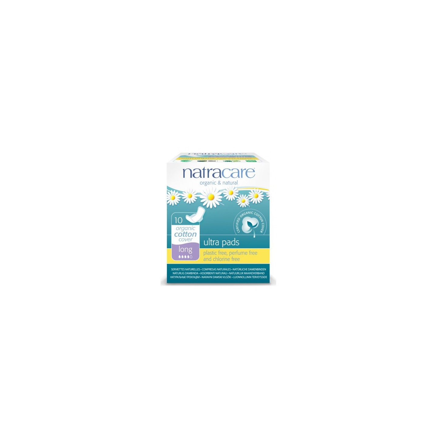 Natracare Serviettes Hygiéniques Ultra à Ailettes Long Boite 10