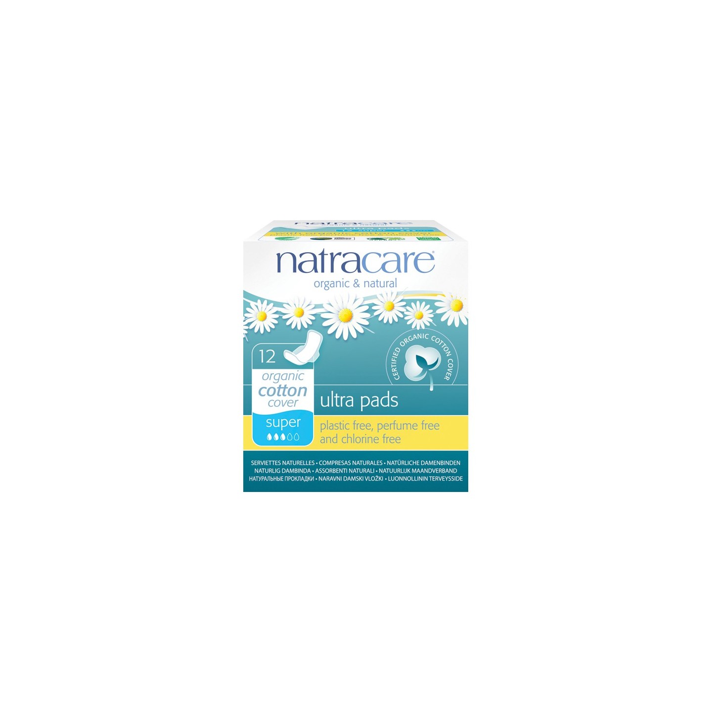 Natracare Serviettes Hygiéniques Ultra à Ailettes Super Boite 12