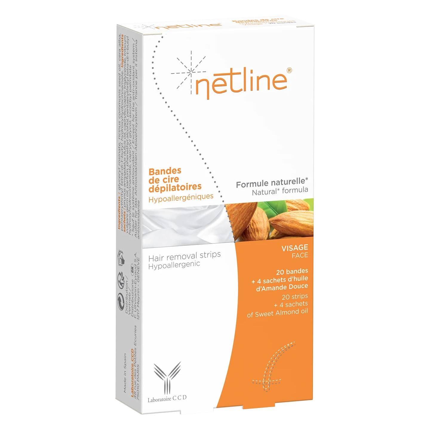 Netline Bande dépilatoire visage - 20 unités