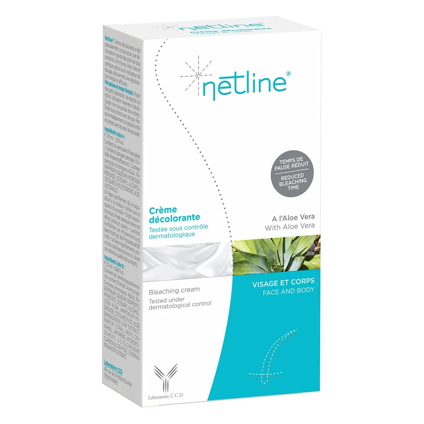 Netline crème décolorante visage et corps