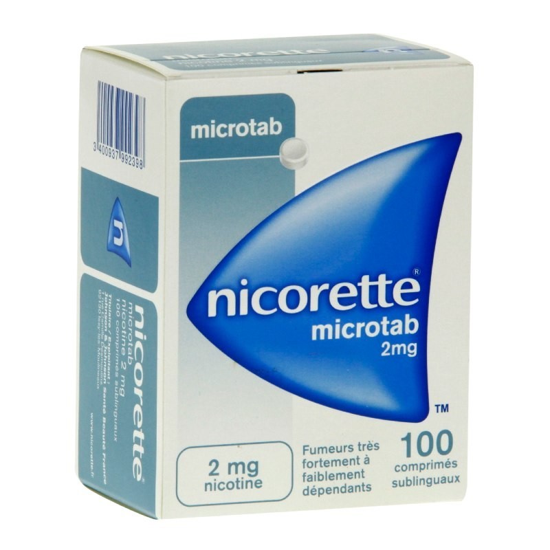 Pharmacie Bastille - Nicorette microtab 2mg 100 comprimés sublinguaux