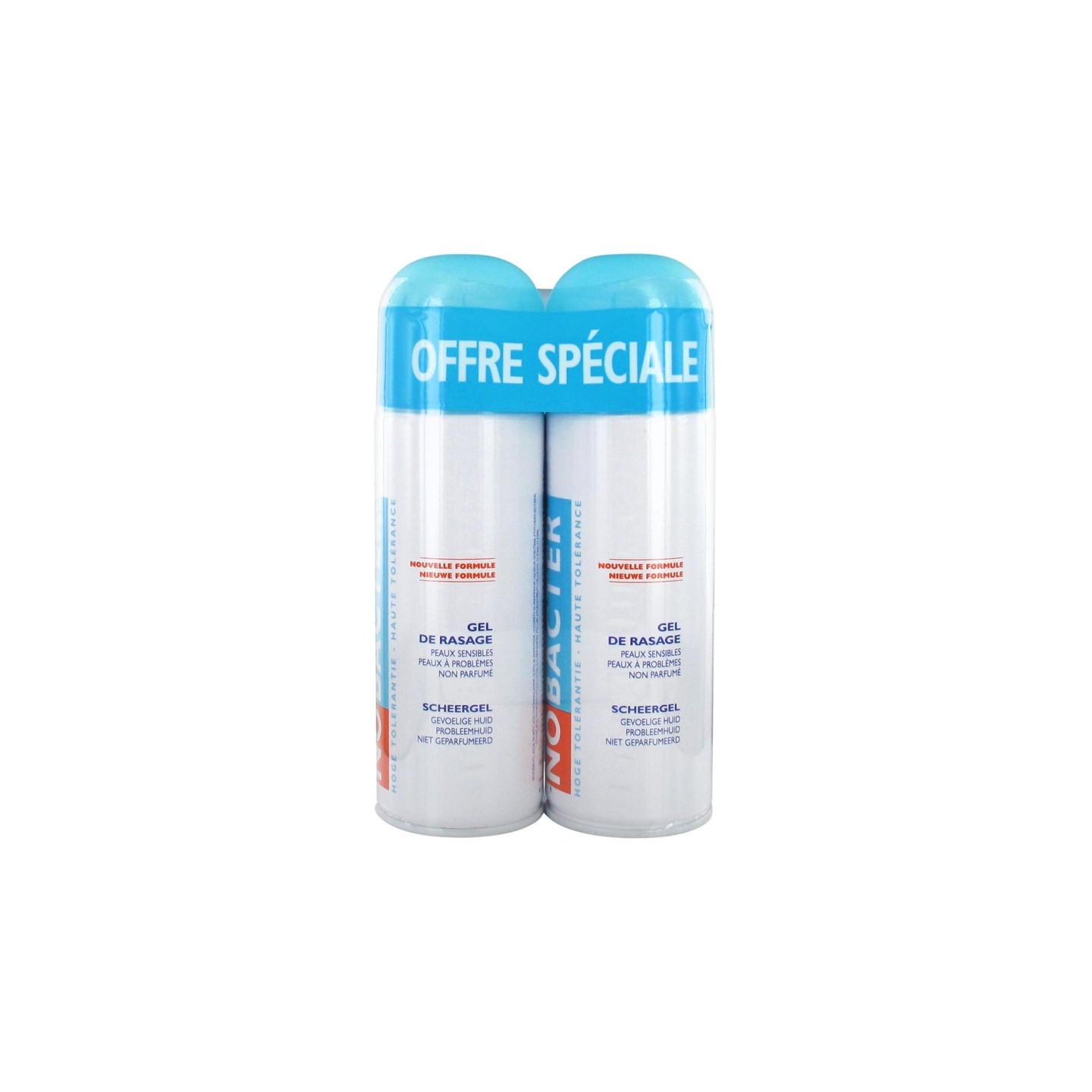 Nobacter Gel de rasage peaux sensibles - Lot de 2 x 150ml