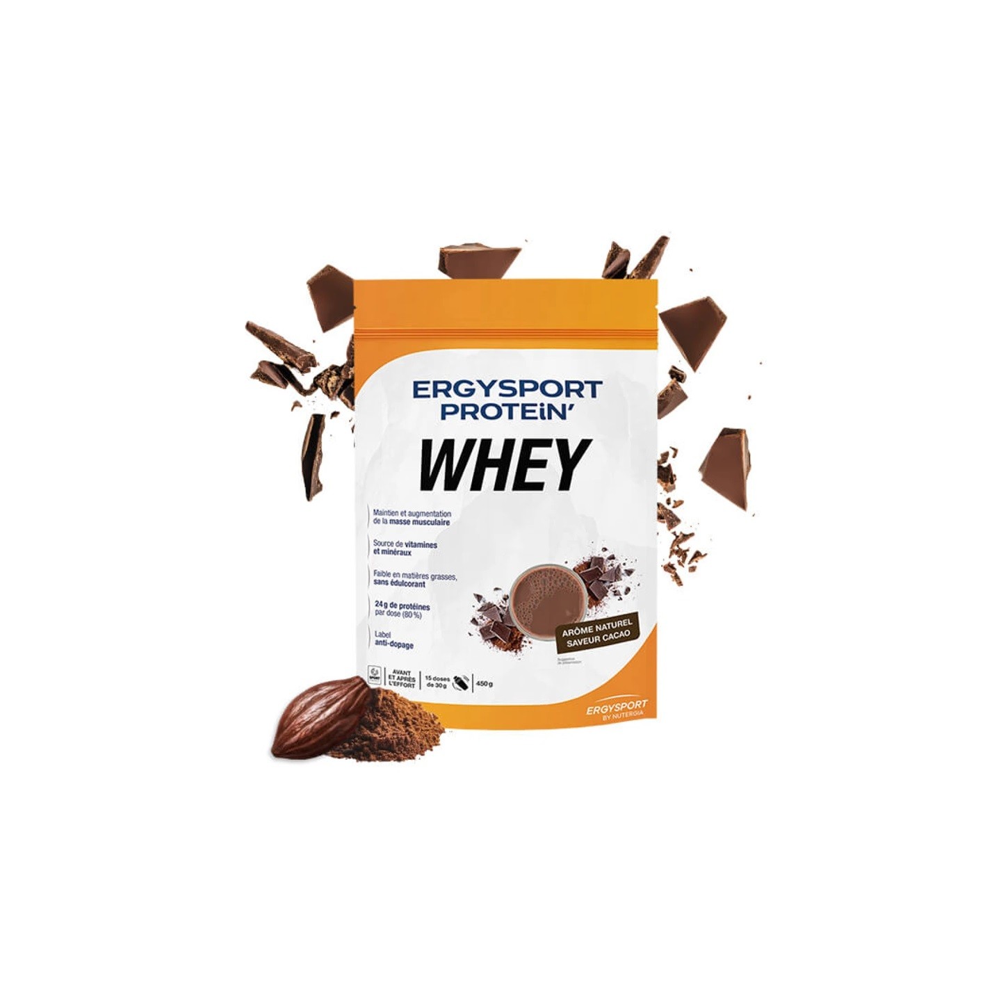 Nutergia Ergysport Protein' Whey cacao - 450g