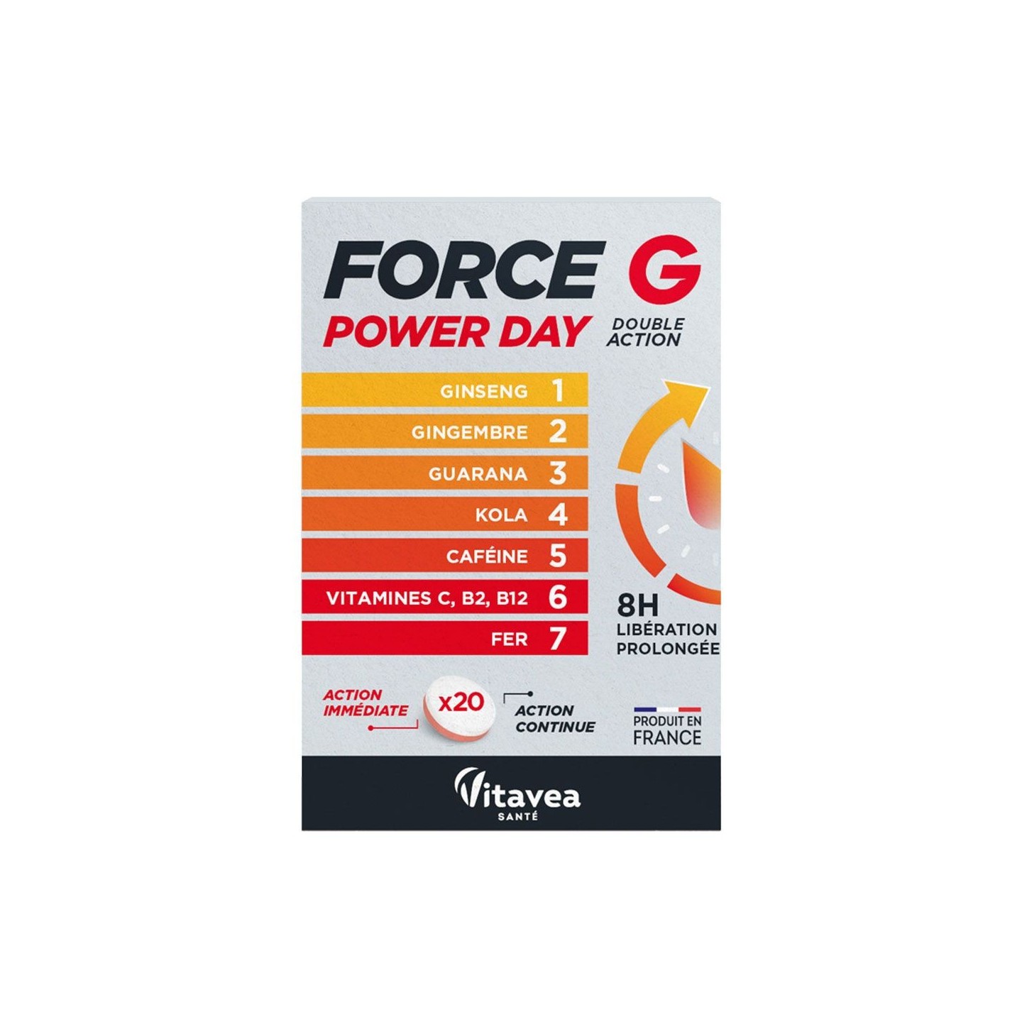 Nutrisanté Force G Power Day double action - 20 comprimés