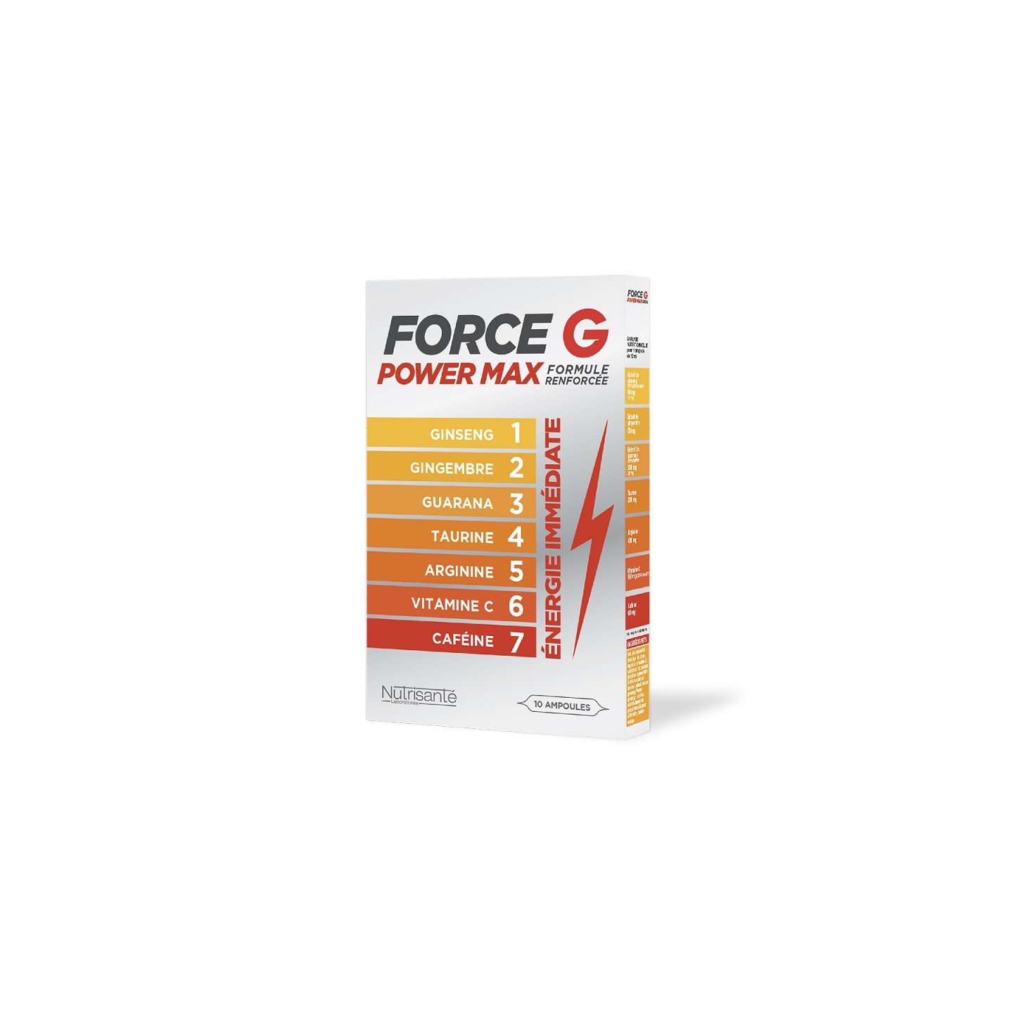 Nutrisanté Force G Power Max formule renforcée - 10 ampoules