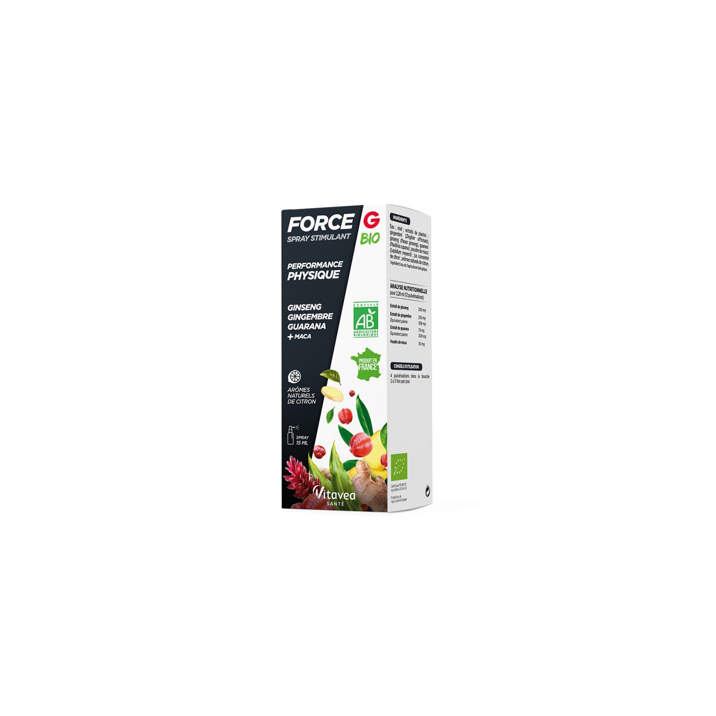 Nutrisanté Force G Stimulant performances physiques Bio spray - 75ml