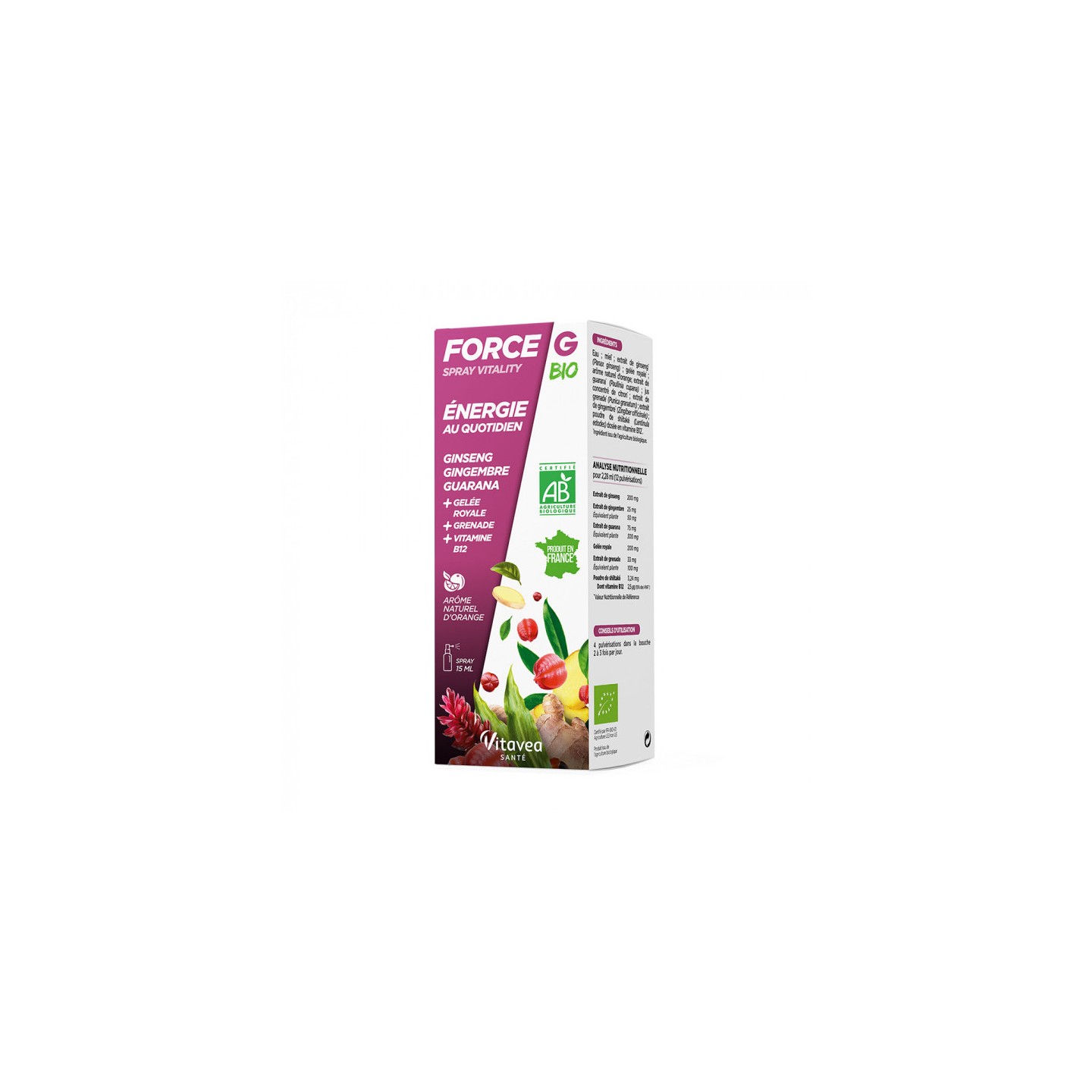 Nutrisanté Force G vitality Bio énergie au quotidien spray - 75 ml
