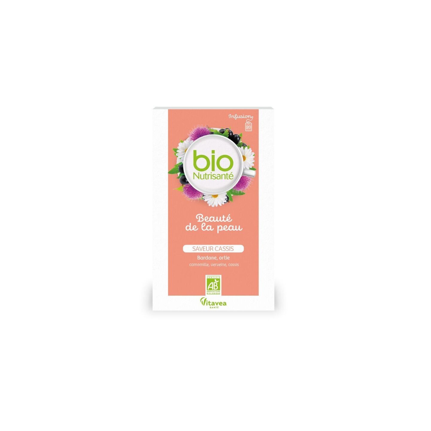 Nutrisanté Infusion Beauté de la peau saveur cassis Bio - 20 sachets